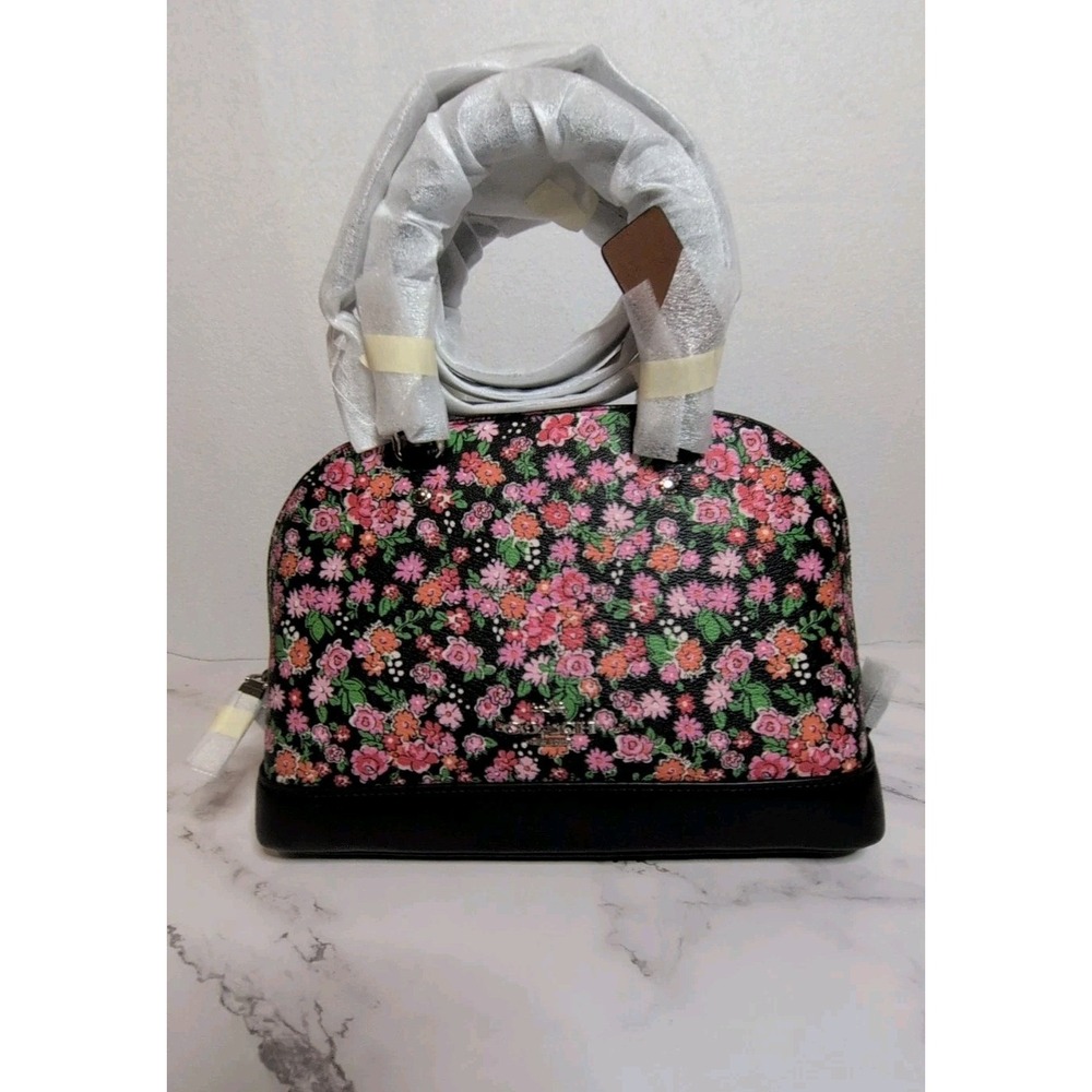 COACH F57621 Mini Sierra Satchel In Posey Cluster Floral Print Handbag Crossbody